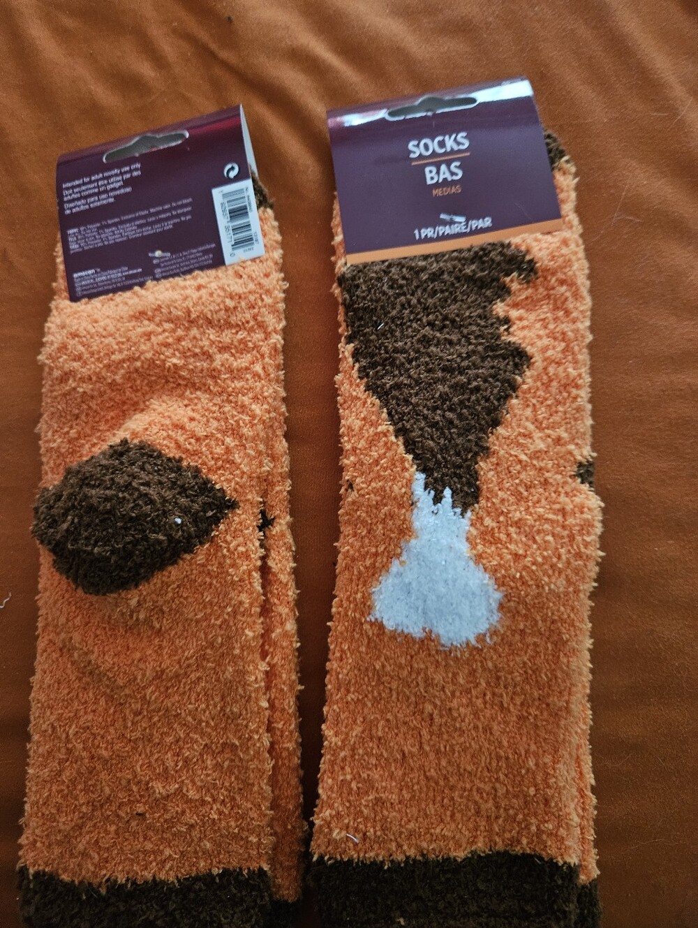2 Pr Men's Cozy Fuzzy Socks ( turkey/chicken Leg)